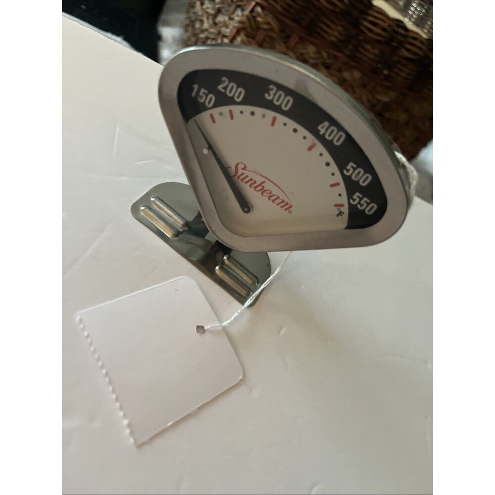 Vintage Sunbeam Oven Thermometer Stainless Steel 150-550°F Retro Kitchen USA